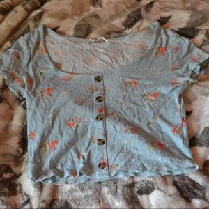 Hippie Rose Cropped Button-Down Shirt